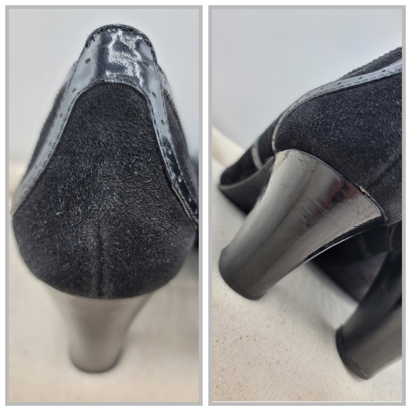 Clarks Artisan Diamond Shine Mary Jane Pumps Black Suede Patent 10" Footbed - Picture 8 of 15